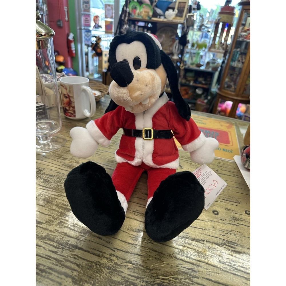 Vintage Disney Goofy Santa Plush Doll Christmas Macy's Exclusive 18" Figure NOS
